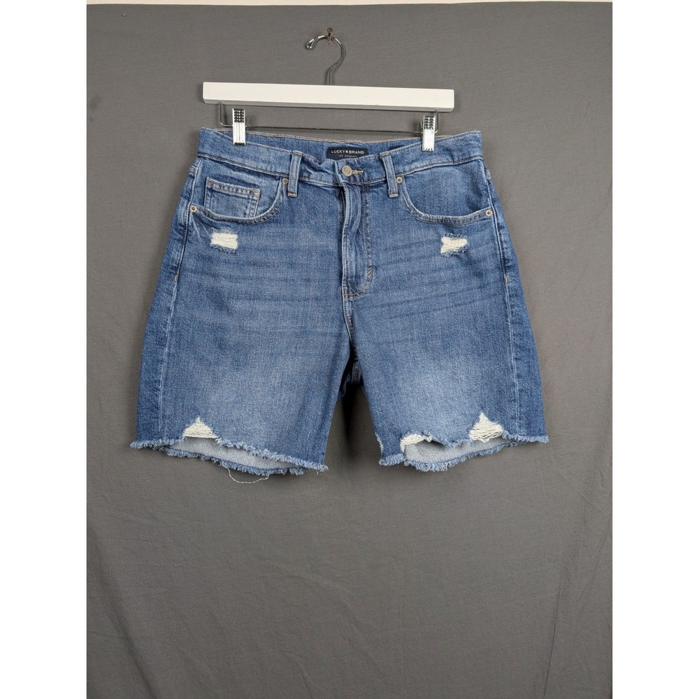 Lucky Brand 90s Loose Short Medium Wash Distressed Denim Shorts 6/28